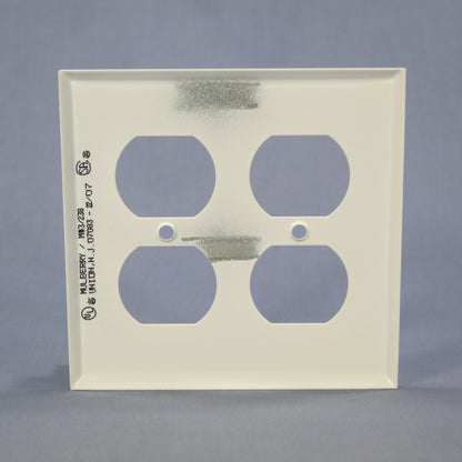 Mulberry 86102 White 2-Gang Duplex Painted Metal Princess Oversize Wallplate