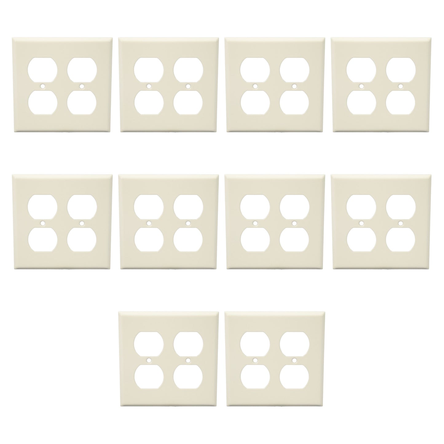 Mulberry 86102 White 2-Gang Duplex Outlet Metal Princess Oversize Wallplate 10pc