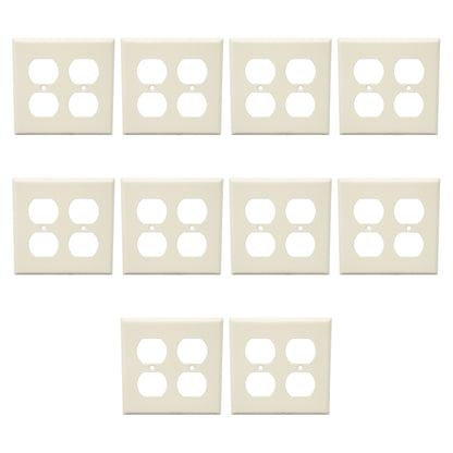 Mulberry 86102 White 2-Gang Duplex Outlet Metal Princess Oversize Wallplate 10pc