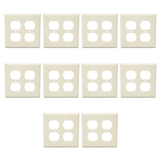 Mulberry 86102 White 2-Gang Duplex Outlet Metal Princess Oversize Wallplate 10pc