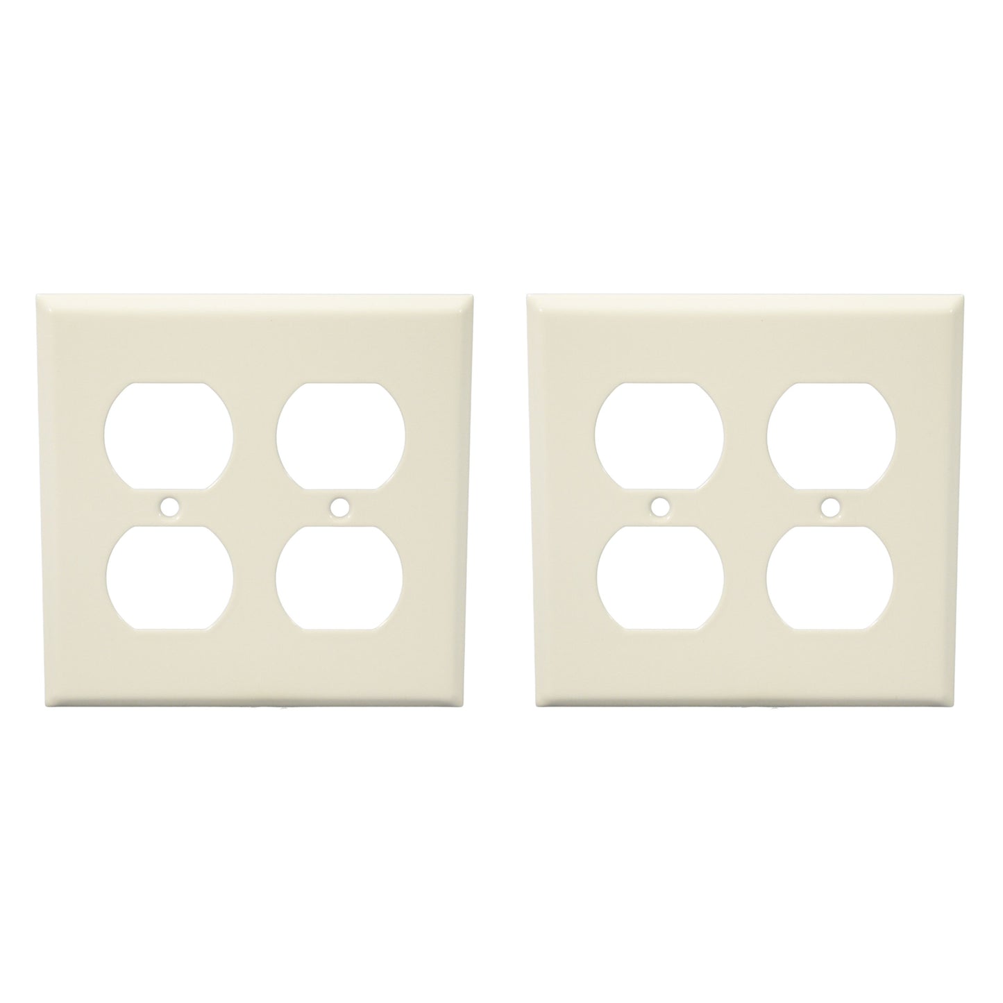 Mulberry 86102 White 2-Gang Duplex Outlet Metal Princess Oversize Wallplates 2pc