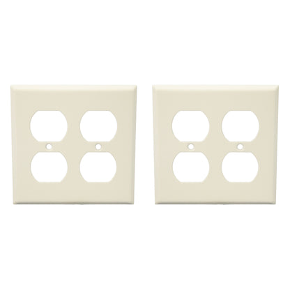 Mulberry 86102 White 2-Gang Duplex Outlet Metal Princess Oversize Wallplates 2pc