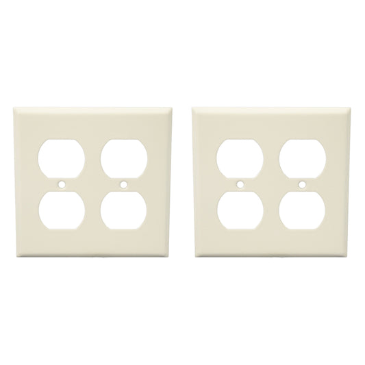 Mulberry 86102 White 2-Gang Duplex Outlet Metal Princess Oversize Wallplates 2pc