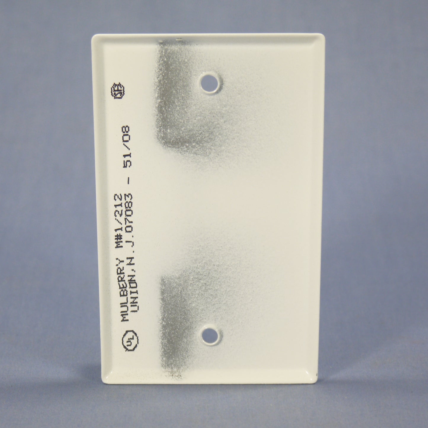 Mulberry 86151 White 1-Gang Blank Painted Metal Standard Size Wallplate BoxMount