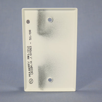 Mulberry 86151 White 1-Gang Blank Painted Metal Standard Size Wallplate BoxMount