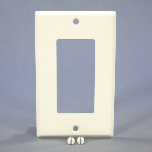 Mulberry 86401 White 1-Gang Decorator GFI Painted Metal Standard Wallplate Cover