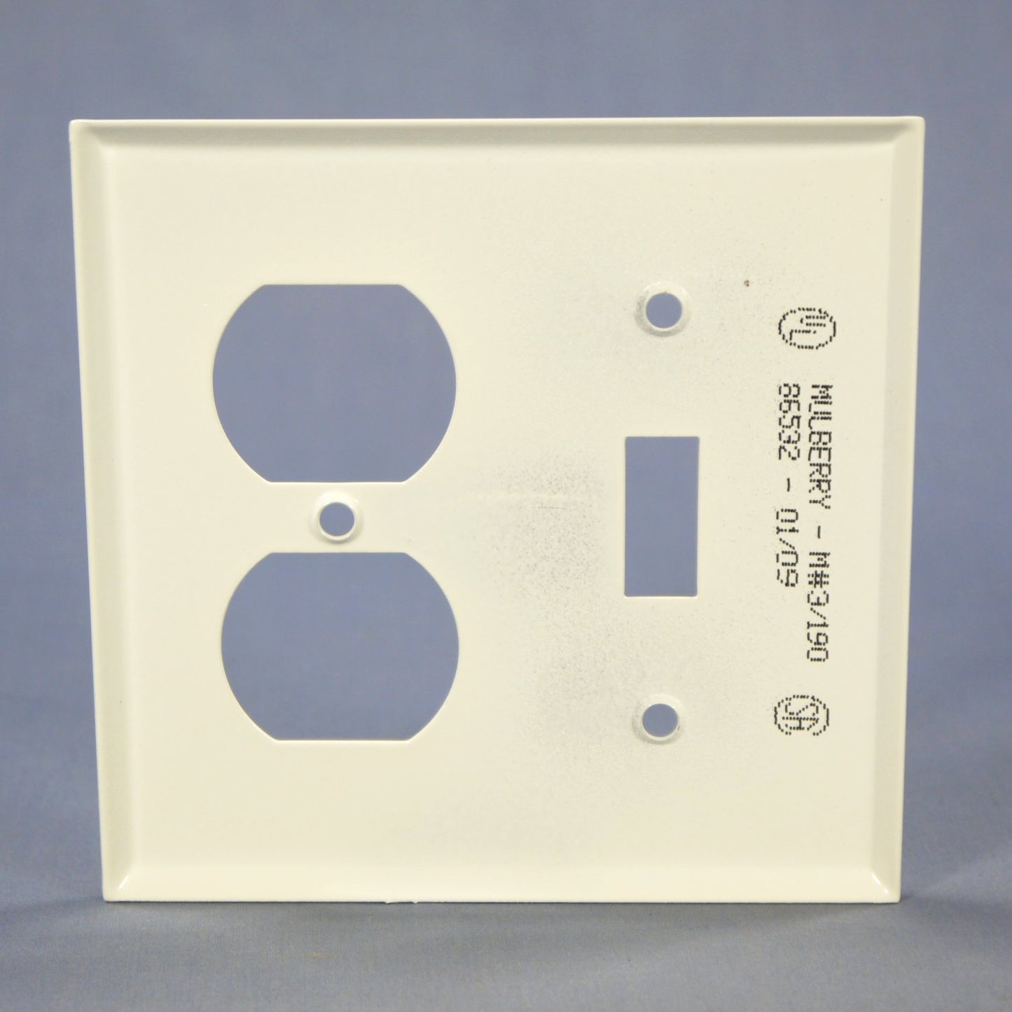 Mulberry Princess 86532 White 2-Gang Toggle Duplex Wallplate Metal Oversize