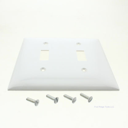 Mulberry 90072 White 2-Gang Thermoplastic Unbreakable Standard Wallplate Cover