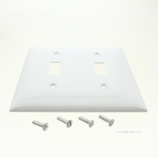 Mulberry 90072 White 2-Gang Thermoplastic Unbreakable Standard Wallplate Cover