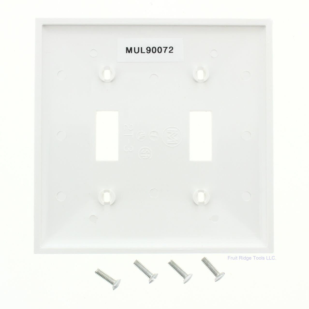 Mulberry 90072 White 2-Gang Thermoplastic Unbreakable Standard Wallplate Cover