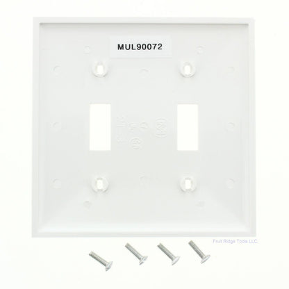 Mulberry 90072 White 2-Gang Thermoplastic Unbreakable Standard Wallplate Cover