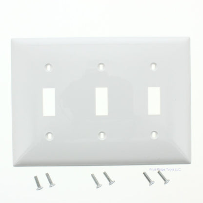 Mulberry 90073 White 3-Gang Thermoplastic Unbreakable Standard Wallplate Cover