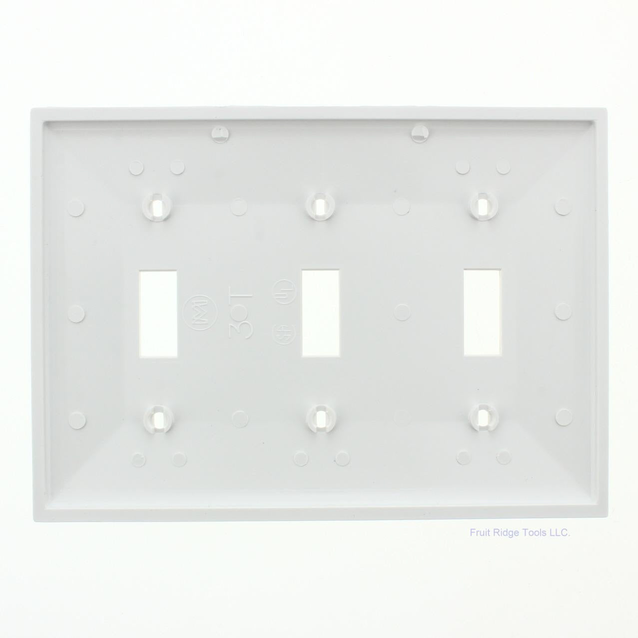 Mulberry 90073 White 3-Gang Thermoplastic Unbreakable Standard Wallplate Cover