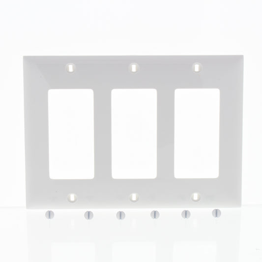 Mulberry 90403 White 3-Gang Thermoplastic Unbreakable Standard Wallplate Cover