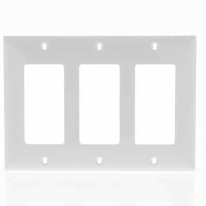 Mulberry 90403 White 3-Gang Thermoplastic Unbreakable Standard Wallplate Cover