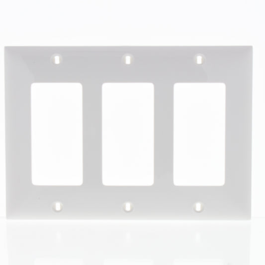 Mulberry 90403 White 3-Gang Thermoplastic Unbreakable Standard Wallplate Cover