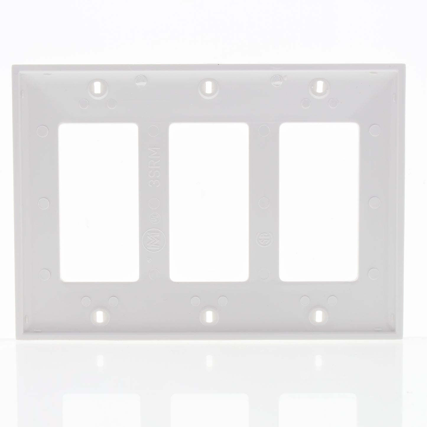 Mulberry 90403 White 3-Gang Thermoplastic Unbreakable Standard Wallplate Cover