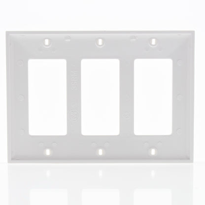 Mulberry 90403 White 3-Gang Thermoplastic Unbreakable Standard Wallplate Cover