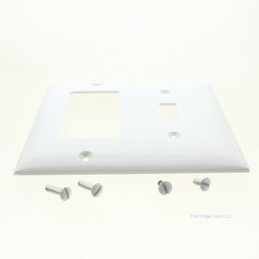 Mulberry 90432 White 2-Gang Thermoplastic Unbreakable Standard Wallplate Cover