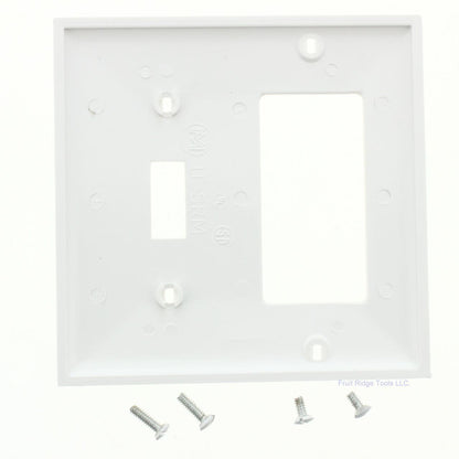 Mulberry 90432 White 2-Gang Thermoplastic Unbreakable Standard Wallplate Cover