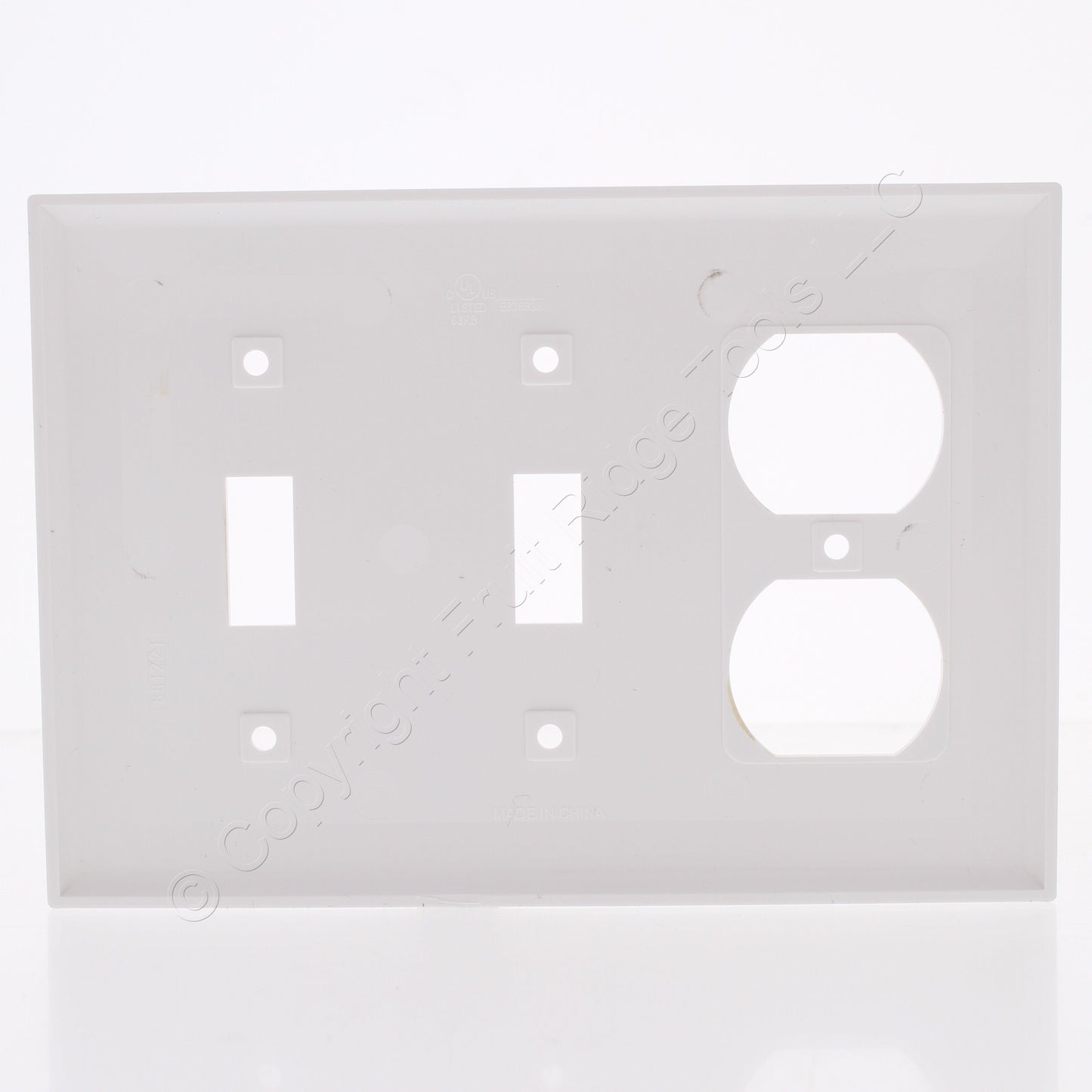 Mulberry 90543 White 3-Gang Thermoplastic Unbreakable Standard Wallplate Cover