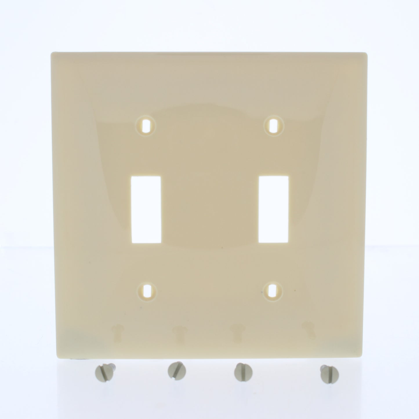 Mulberry 92072 Ivory 2-Gang Toggle Switch Unbreakable Standard Wallplates 10pcs