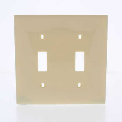 Mulberry 92072 Ivory 2-Gang Toggle Switch Unbreakable Standard Wallplates 10pcs