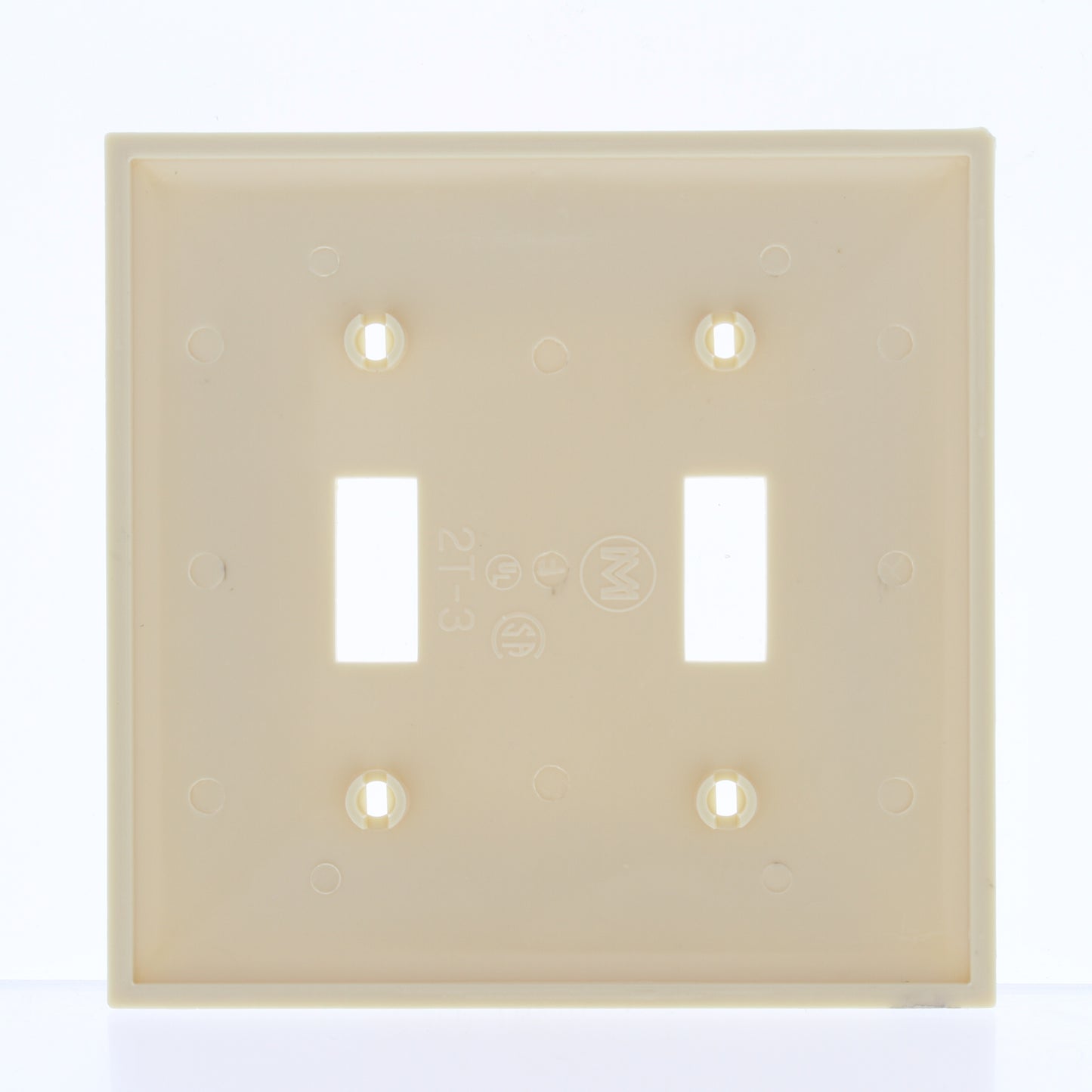 Mulberry 92072 Ivory 2-Gang Toggle Switch Unbreakable Standard Wallplates 10pcs