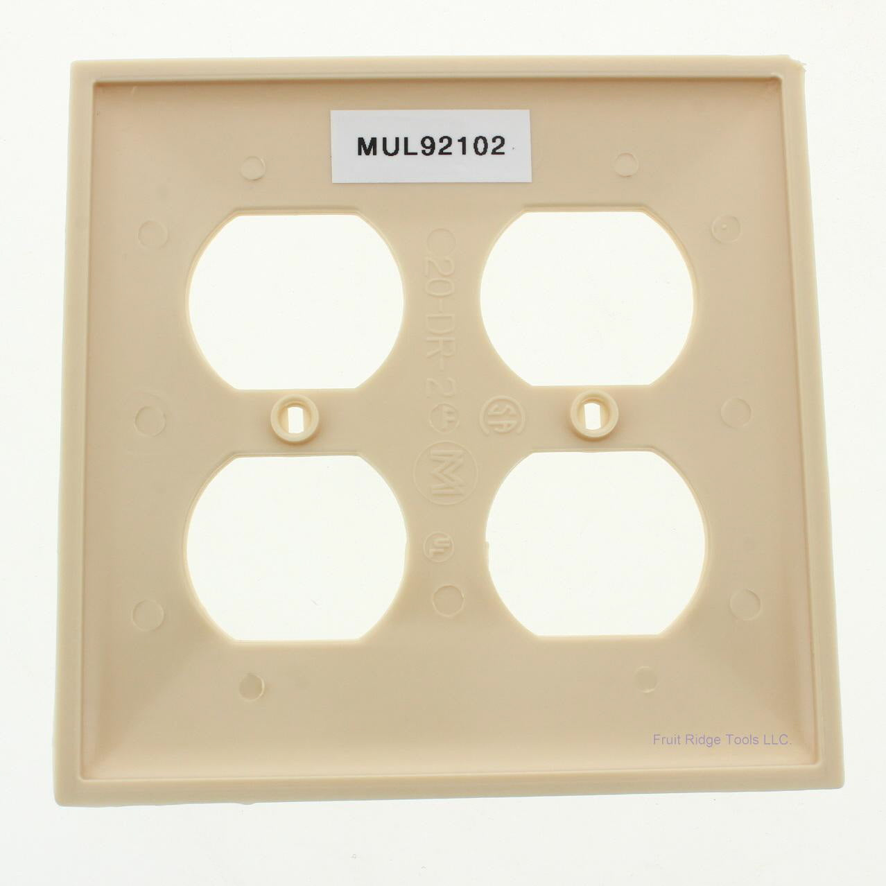 Mulberry 92102 Ivory 2-Gang Thermoplastic Unbreakable Standard Wallplate Cover