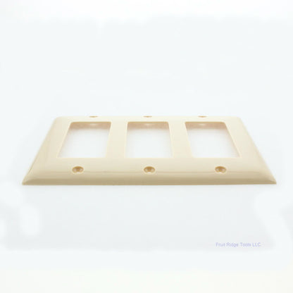 Mulberry 92403 Ivory 3-Gang Thermoplastic Unbreakable Standard Wallplate Cover