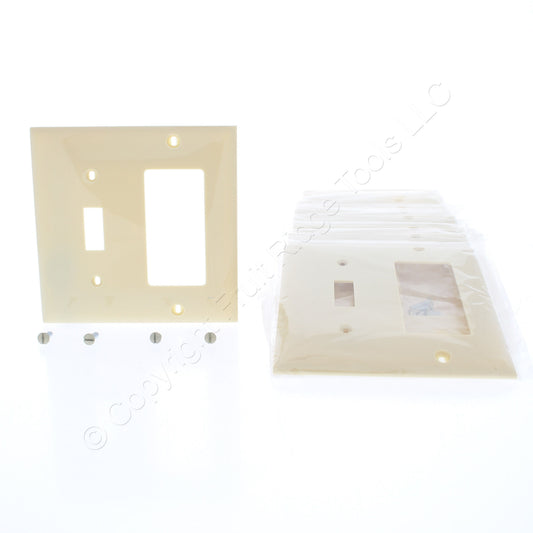Mulberry 92432 Ivory 2-Gang Toggle Decorator Unbreakable Standard Wallplate 10pc