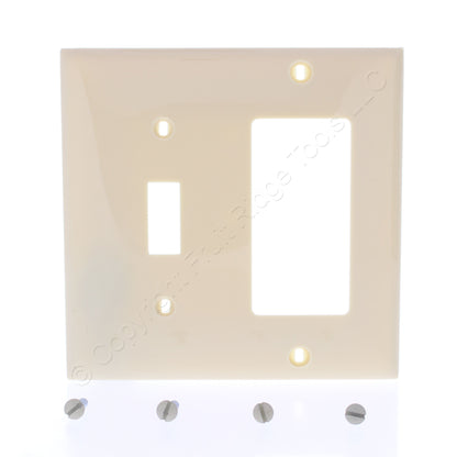Mulberry 92432 Ivory 2-Gang Toggle Decorator Unbreakable Standard Wallplate 10pc