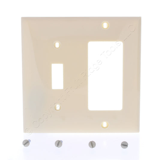 Mulberry 92432 Ivory 2-Gang Toggle Decorator Unbreakable Standard Wallplate 10pc