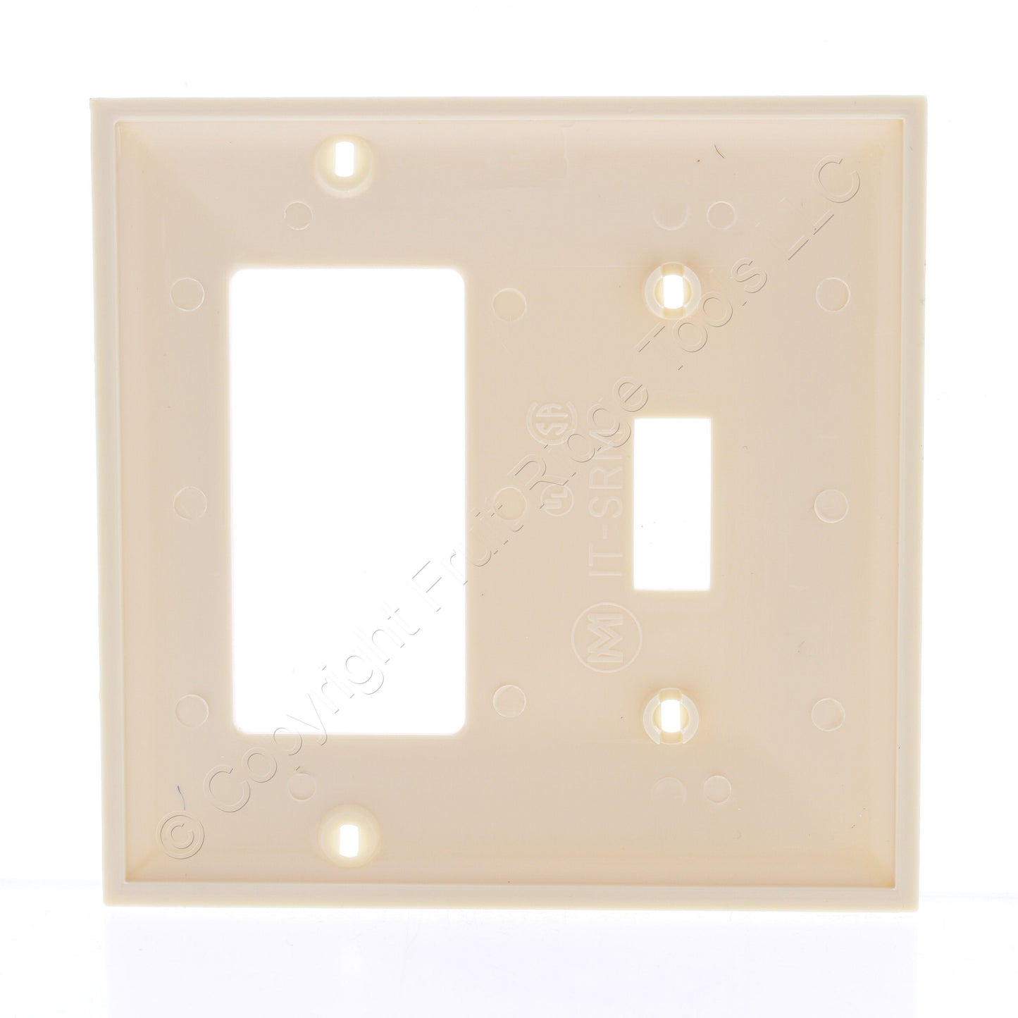 Mulberry 92432 Ivory 2-Gang Toggle Decorator Unbreakable Standard Wallplate 10pc
