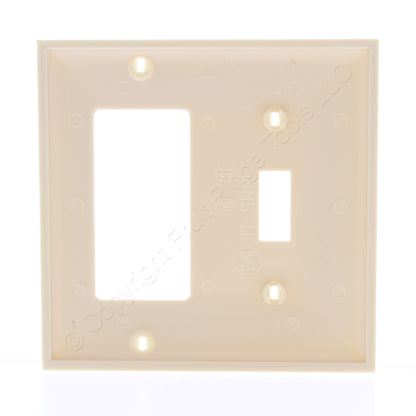Mulberry 92432 Ivory 2-Gang Toggle Decorator Unbreakable Standard Wallplate 10pc