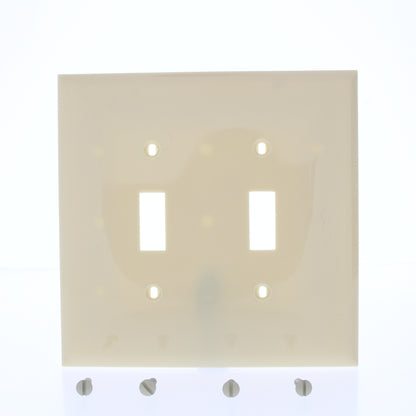 Mulberry 92872 Ivory 2-Gang Thermoplastic Unbreakable Midi Wallplate Cover 10pcs