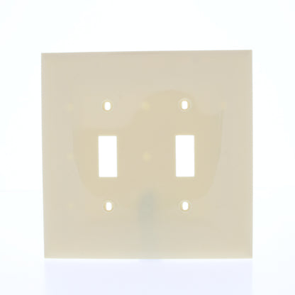Mulberry 92872 Ivory 2-Gang Thermoplastic Unbreakable Midi Wallplate Cover 10pcs