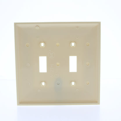 Mulberry 92872 Ivory 2-Gang Thermoplastic Unbreakable Midi Wallplate Cover 10pcs