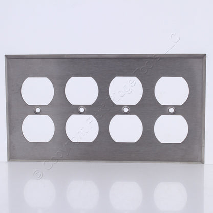 Mulberry 97102 Stainless Steel 4-Gang Duplex Receptacle Wallplate Outlet Cover
