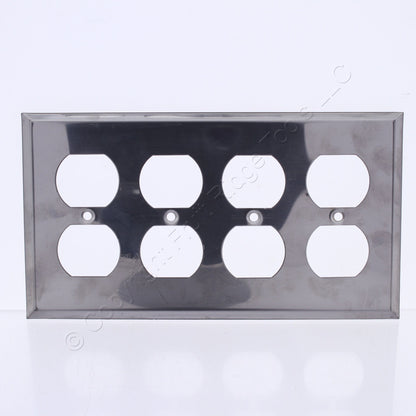 Mulberry 97102 Stainless Steel 4-Gang Duplex Receptacle Wallplate Outlet Cover