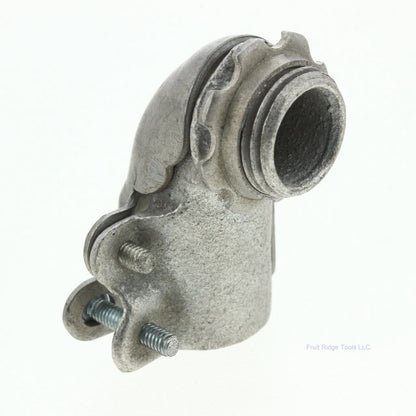 10 Midwest/Crouse Hinds 1/2" 90-Degree Non-Insulated AC/MC Connector Clamps 736