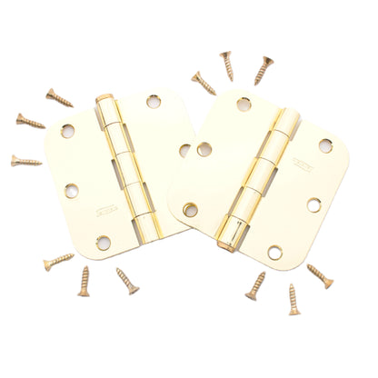 National Hardware N266-247 3.5" Removable Pin Door Hinges Brass Finish Steel 2pc