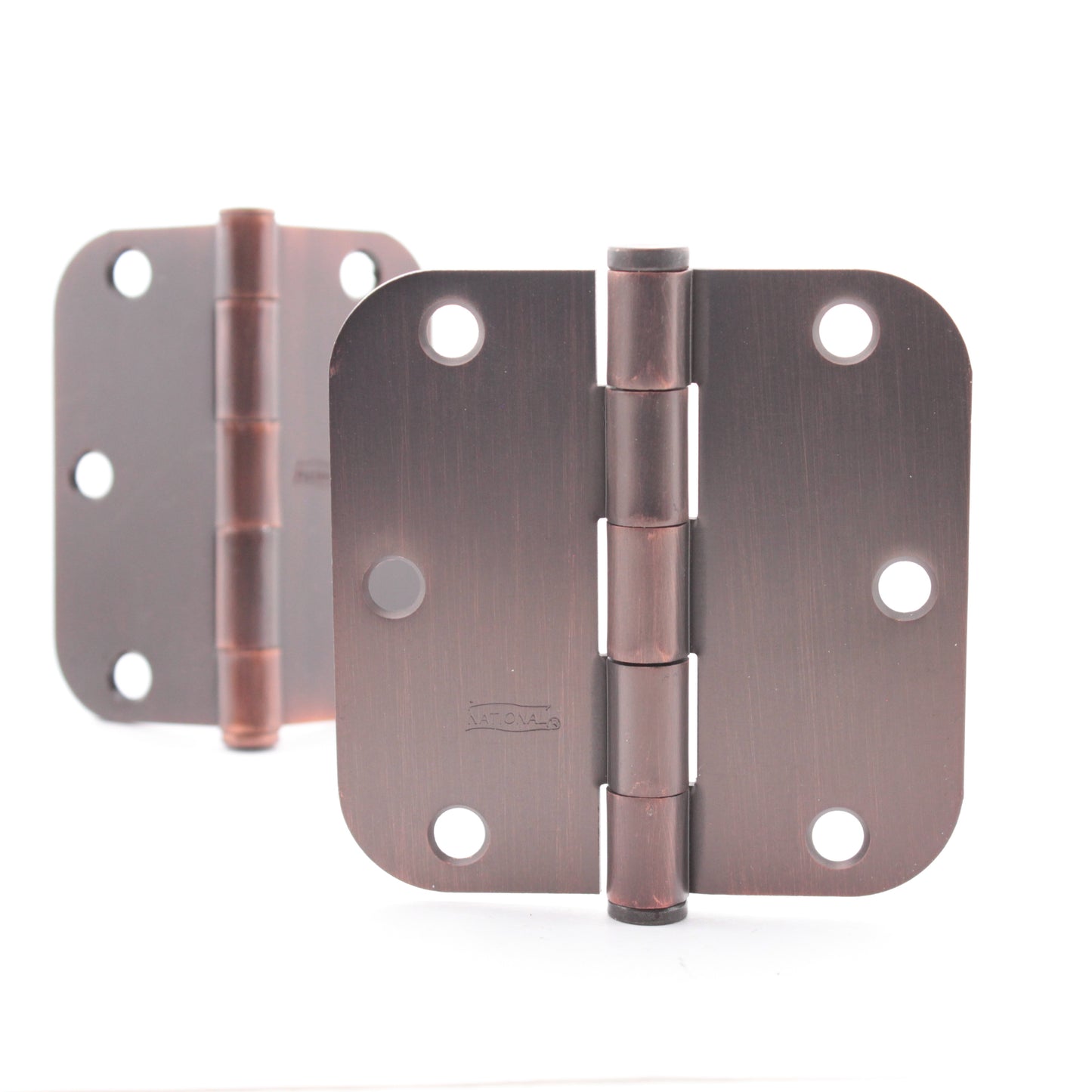 National Hardware  N336-909 Bronze Antique Steel 3-1/2" Round Corner Hinges 2pcs
