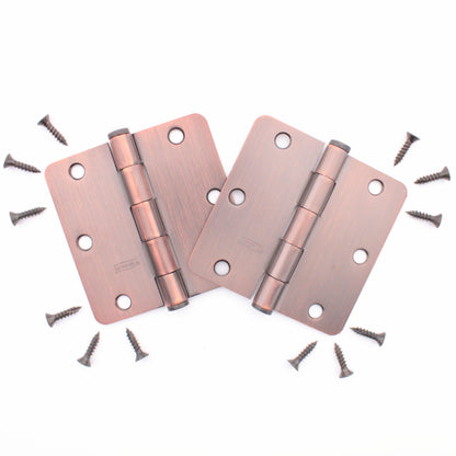 National Hardware Bronze Antique Finish Steel 1/4" Rounded Corner Hinge 2pcs