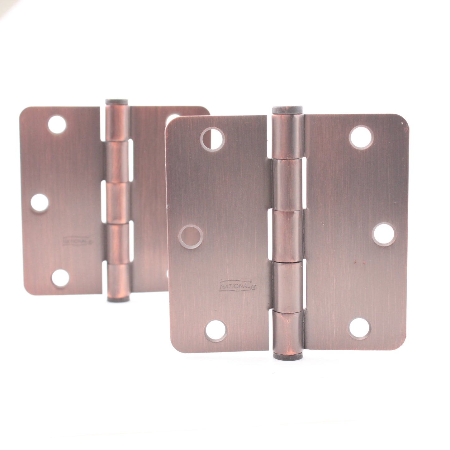 National Hardware Bronze Antique Finish Steel 1/4" Rounded Corner Hinge 2pcs