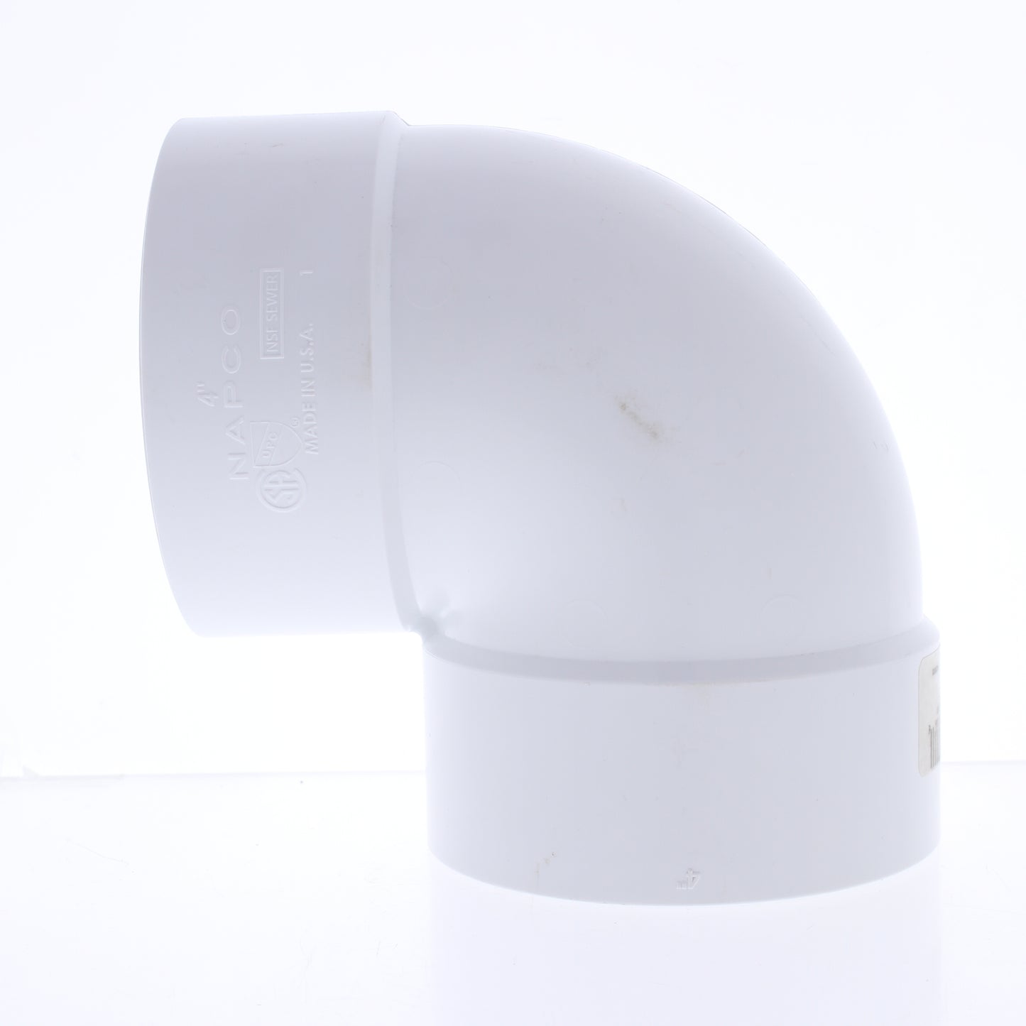 Napco P204 4" Short Turn Sewer and Drain 90 Degree Elbow PVC Pipe SDR35 1/4 BEnd