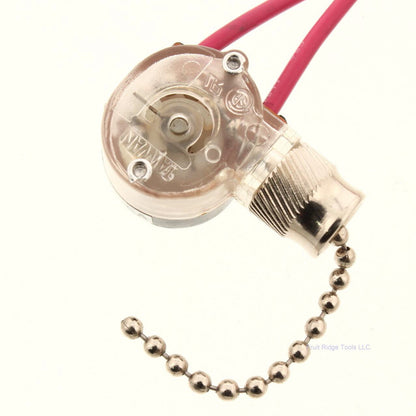 Necon Black 1/6A 125V 3A Pull String Switch 250VAC