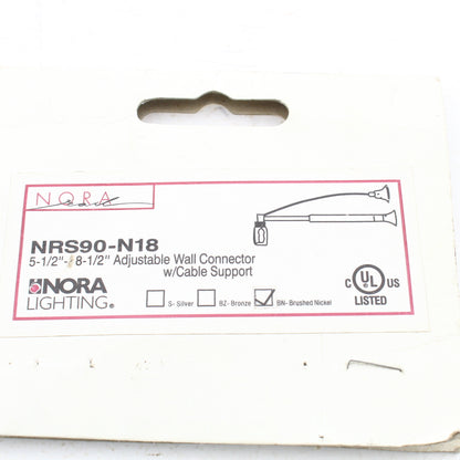 Nora Lighting NRS90-N18BN Adjustable Connector Rail Track