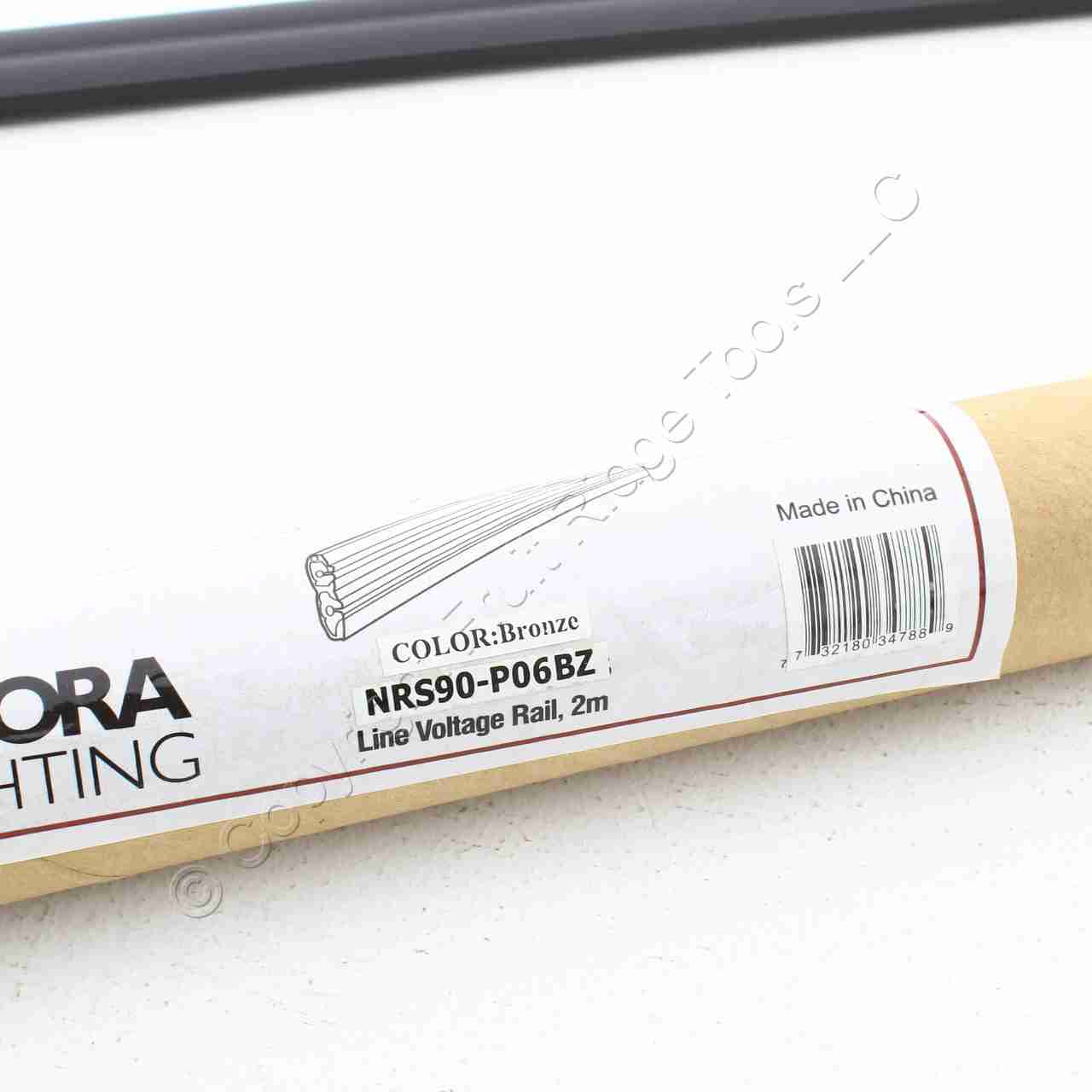4pk Nora Lighting NRS90-P06BZ Bronze Finish 78" Straight Rails 120V Low Profile