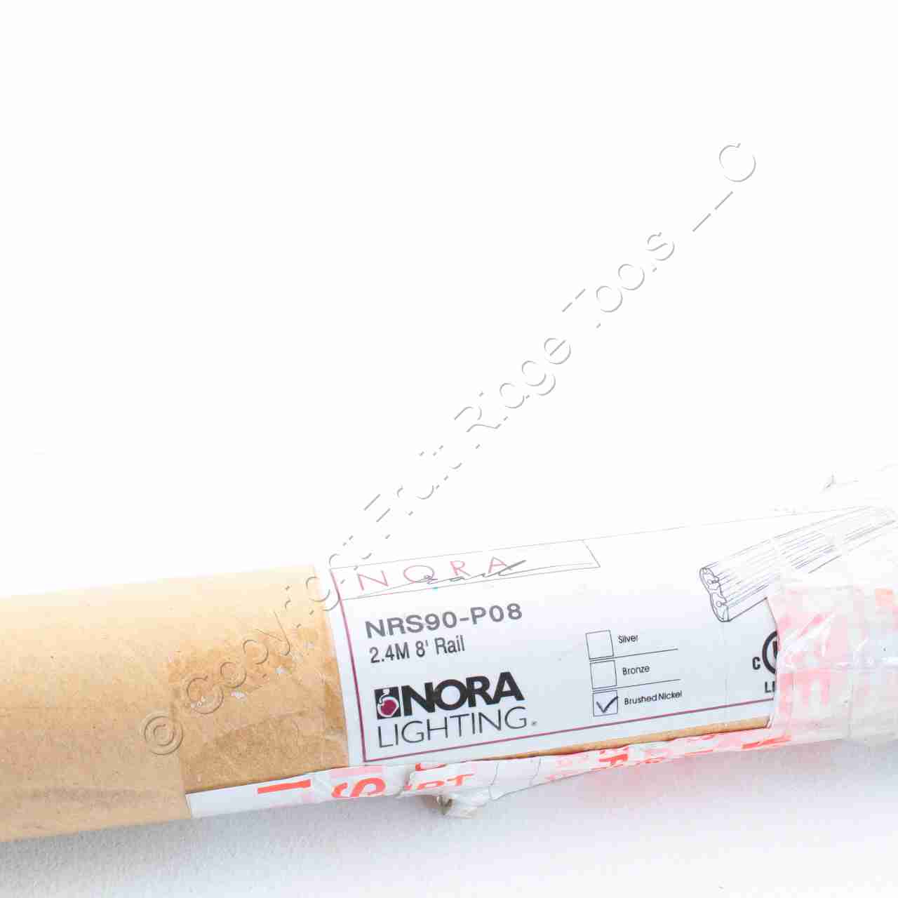 4pk Nora Lighting NRS90-P06BN Brushed Nickel Finish 92-3/8" Straight Rails 120V